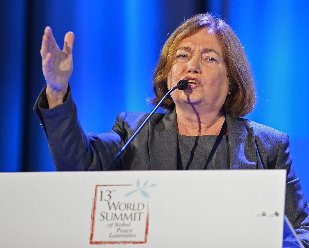 Nobel Peace Prize Laureate Mairead Corrigan Maguire will be one of fifteen women to attempt to break the Israel blockade aboard the Zaytouna-Oliva boat (AFP Photo/Janek Skarzynski)